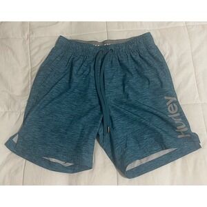 Hurley Mens Teal Space Dye Athletic Shorts Stretch Drawstring Size Small S
